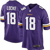 Nike Men & Women & Youth Vikings #18 Locke Purple Team Color Game Jersey,baseball caps,new era cap wholesale,wholesale hats